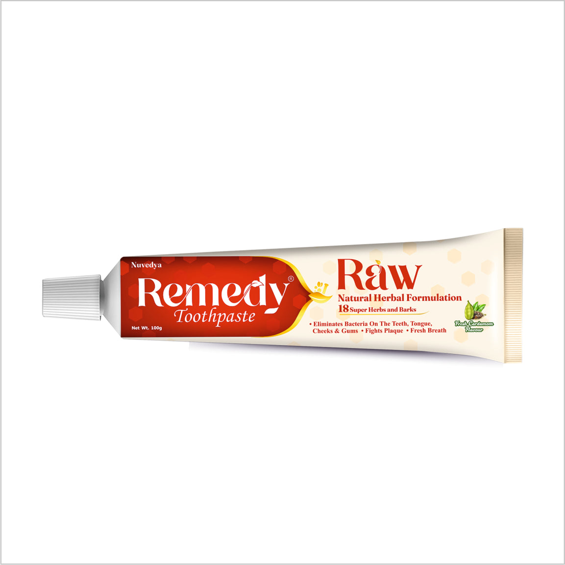 Remedy Toothpaste Raw Fresh Cardamom Flavor 100gm