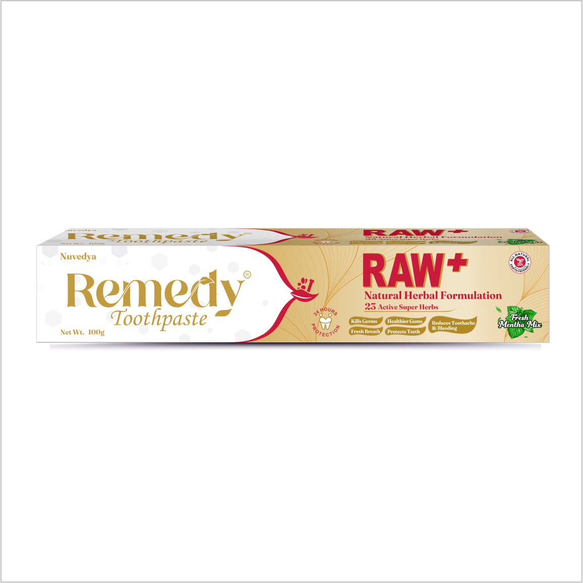 Remedy Toothpaste Raw Plus Fresh Mentha Mix Flavor 100gm