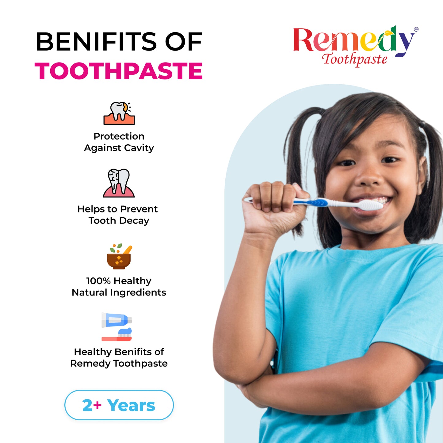 Remedy Toothpaste  Kids Strawberry Flavor 100 gm